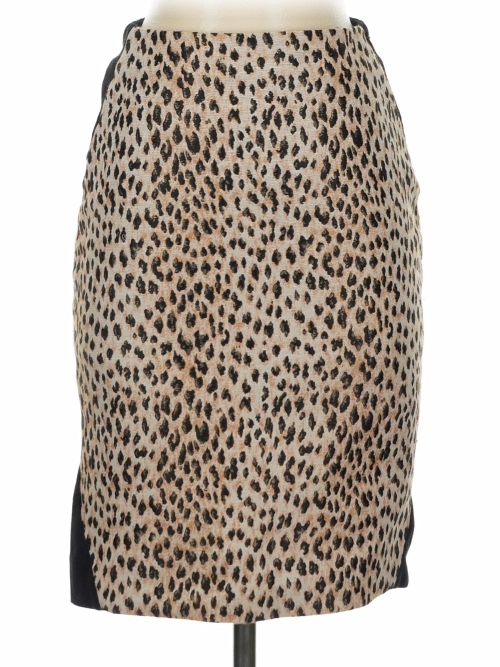 Diane Von Furstenberg Leopard Print Pencil Skirt in Tan & Black 0